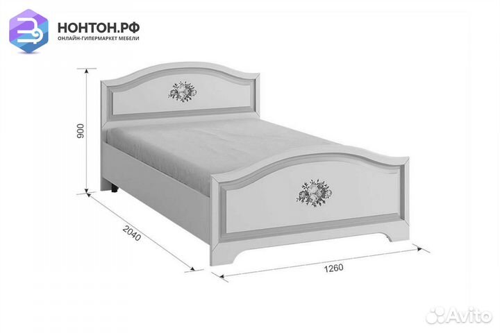 Кровать Алиса 1.2 м