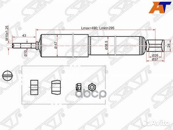 Амортизатор задний toyota caldina 92-02 lhrh S