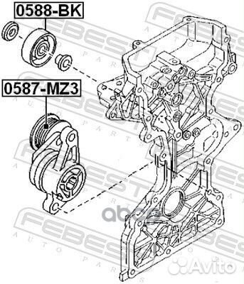 0587-MZ3 ролик натяжной без натяж Mazda 3 Bk 2