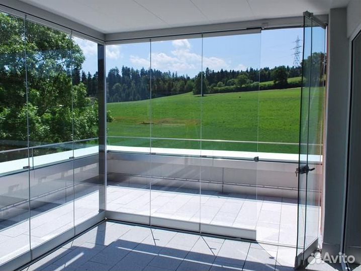 Безрамное остекление веранд, беседок и террас