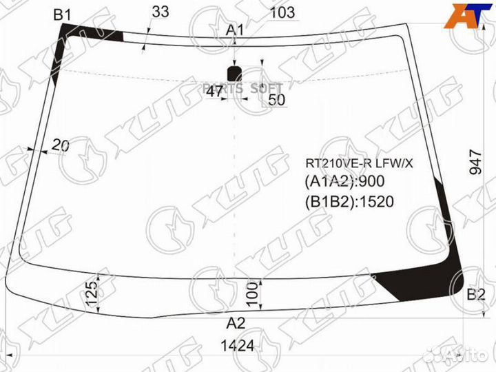 Стекло лобовое Toyota Caldina 02-07