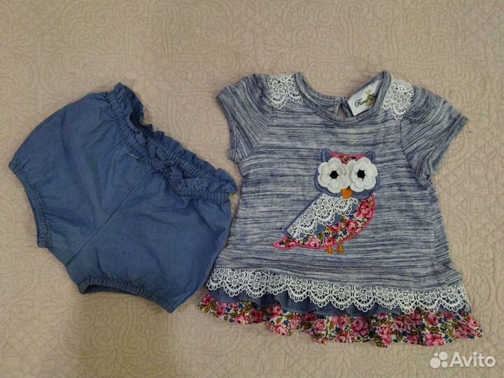 Вещи пакетом на девочку 9-12 месяцев, размер 74-80