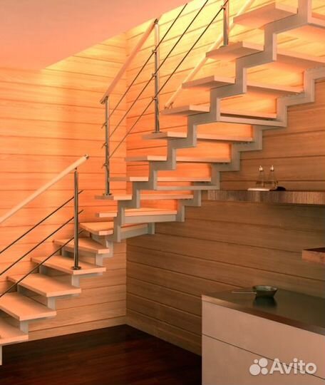 Металлокаркас Лестницы в Коттедж