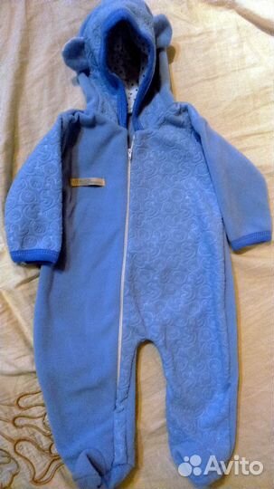 Теплый флисовый комбезик на 68-74 см