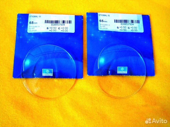 Линза очковая. (F +1,5). 65 мм.Стекло