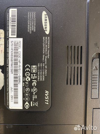 Samsung ноутбук rv511