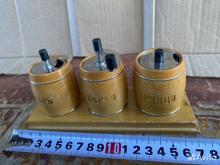 Набор для специй СССР дерево