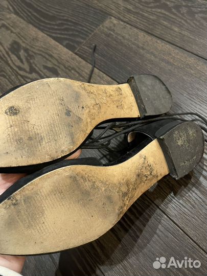 Балетки на шнурках черные 36