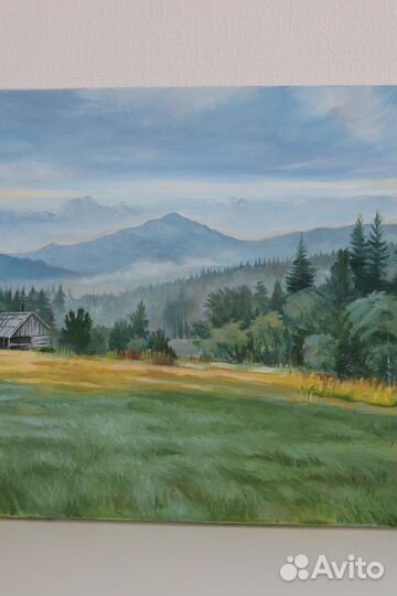 Картина маслом горный пейзаж