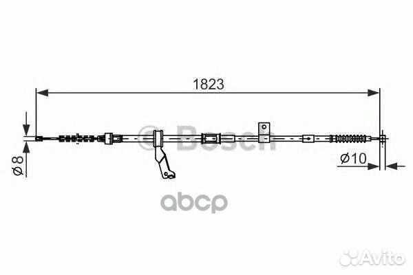 Трос стояночного тормоза зад прав toyota AV