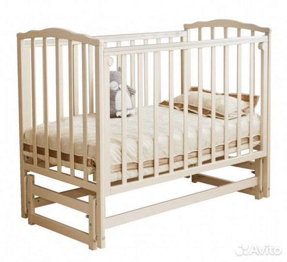Детская кроватка с продольным маятником + матрас