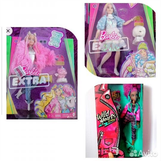 Новые куклы barbie Extra и wild hears crew