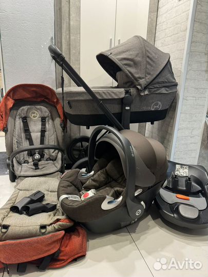 Коляска cybex priam lux 3в1 с базой isofix