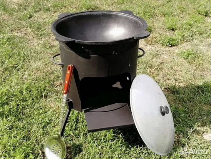 Kaзан чугyнный 12 литров с пeчкой