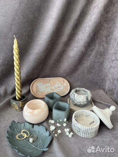 Декор из гипса, натуральные свечи