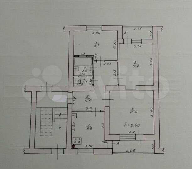 3-к. квартира, 64,4 м², 1/5 эт.