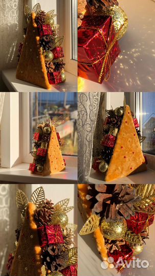 Новогодние елочки и шары из шишек