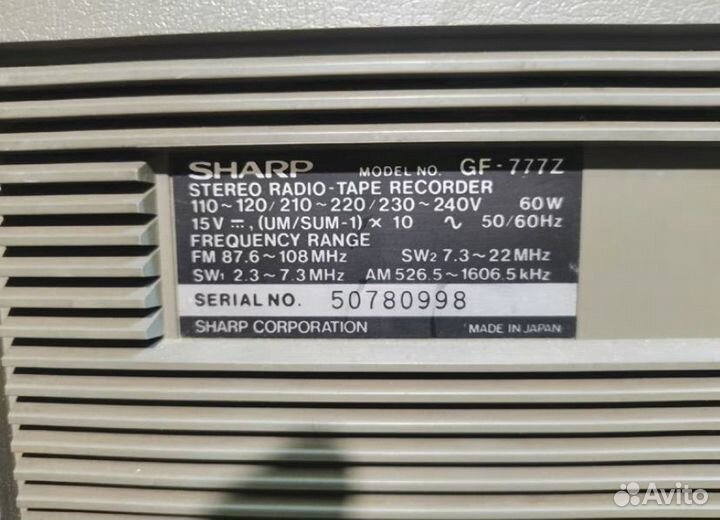 Магнитофон Sharp GF 777Z