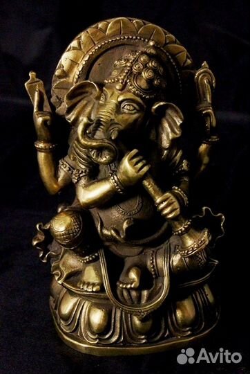 Ганеша с Флейтой Китайская Статуэтка Бронза ru*640