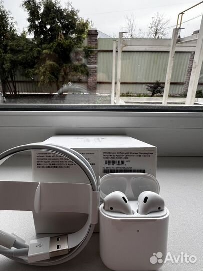 Airpods 2 оригинал, беспроводная зарядка