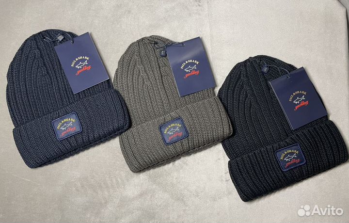 Шапка Paul & shark акула черная премиум