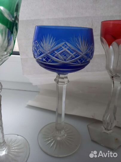 Бокалы цветной хрусталь