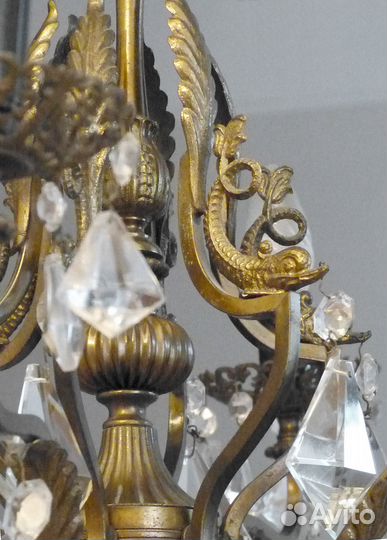 Хрустальная люстра с рыбками. Италия D.58