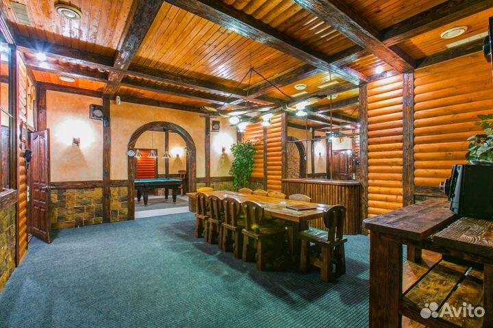 Баня сауна с бильярдом