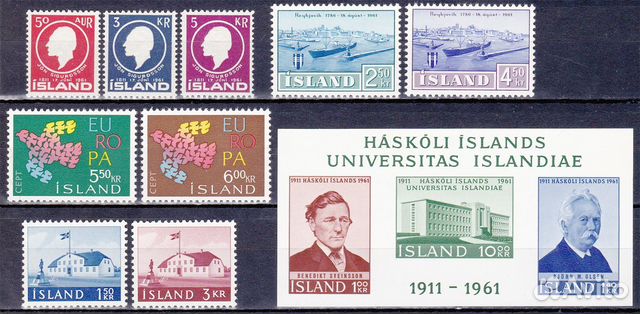 Исландия 1961-1964 годовые наборы MNH xx