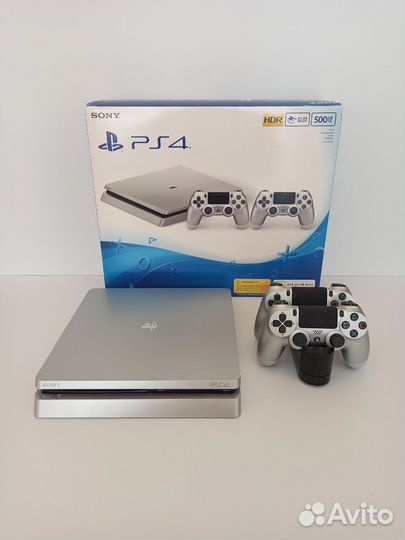 Редкая PS4 Slim Серебро