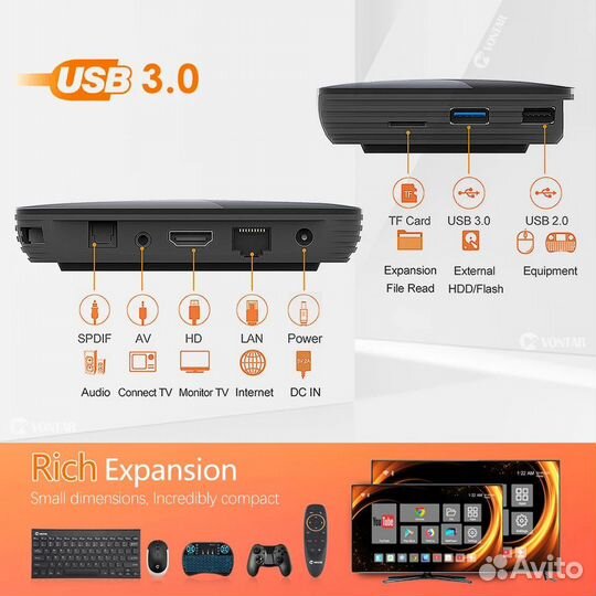 Тв-приставка Vontar X3 4/32 gb новая