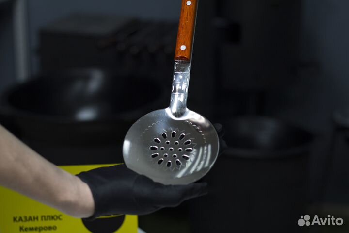 Половник с деревянной ручкой 40 см (Новый)