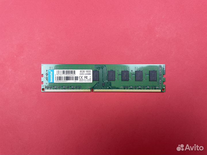 DDR3 8GB 1600 MHz dimm semsotai для пк