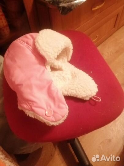 Детские шапки песец и ангорка розовая шапочка