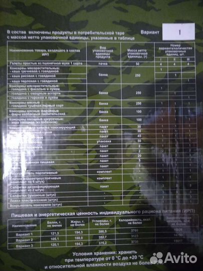 Сухпаек ирп