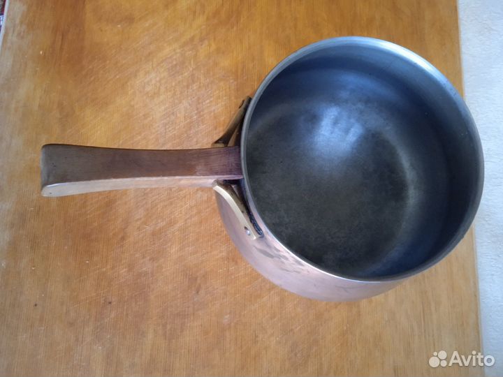 Антик медный ковш на подставке - фондю