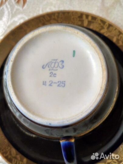 Сервиз лфз кобальт с золотом (чайные пары)