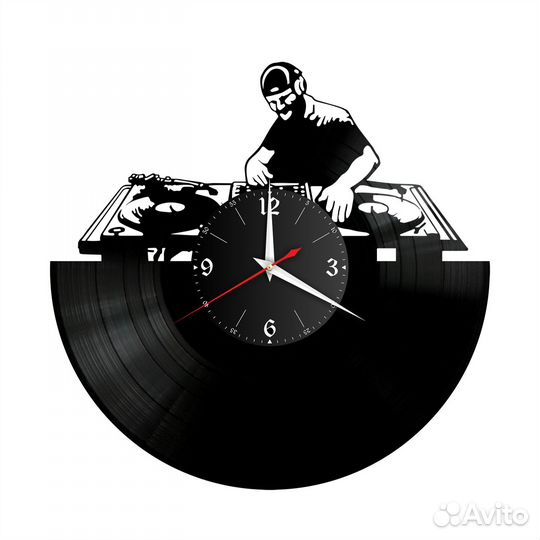 Часы настенные диджей Dj из винила, №1