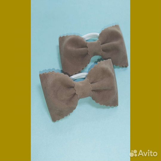 Детские бантики из замши