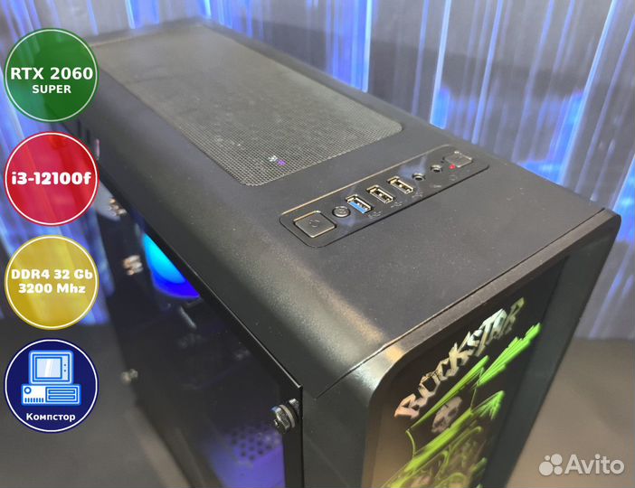 Мощный игровой пк i3-RTX2060SUP-32DDR4-HEA4301-H610