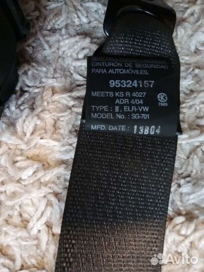 Ремень безопасности Chevrolet Spark M300, защёлка