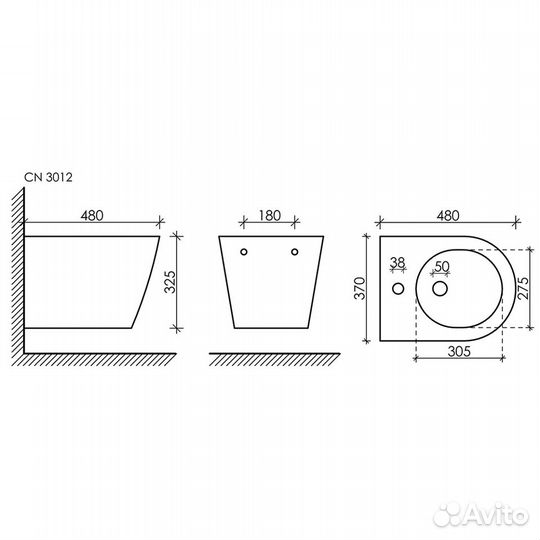 Ceramica Nova CN3012 Биде подвесное