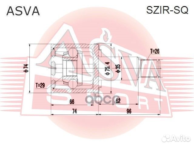 ШРУС внутренний перед прав szirsq asva