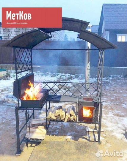 Мангал барбекю с крышей