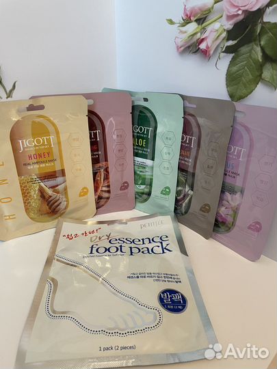 Тканевая маска для лица, маска для ног