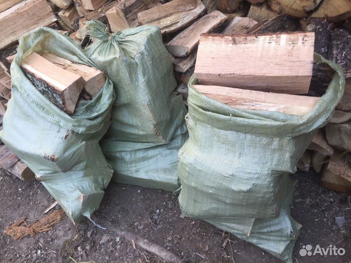 Дрова в мешках