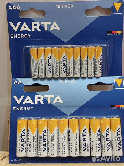10 алкалиновых батареек аа Варта Энерджи LR6