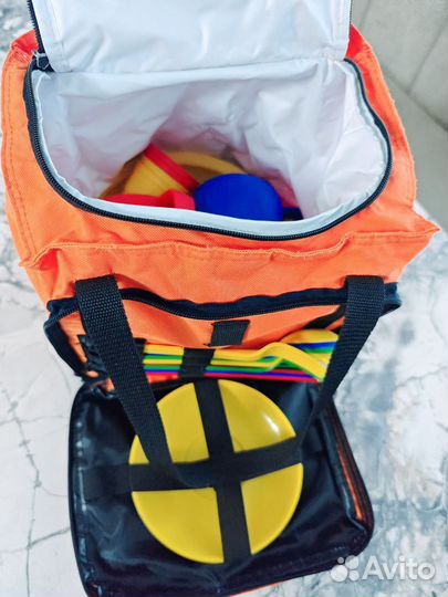 Сумка холодильник +набор посуды для пикника