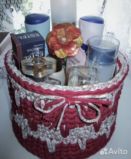 Корзинка из трикотажной пряжи