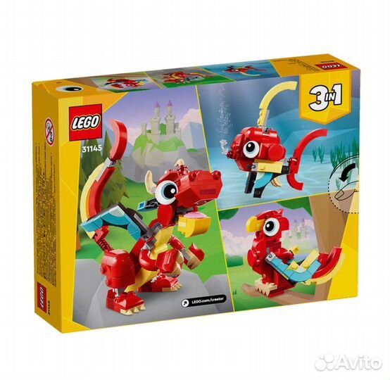 Lego Creator Red Dragon Красный дракон 31145, 3в1